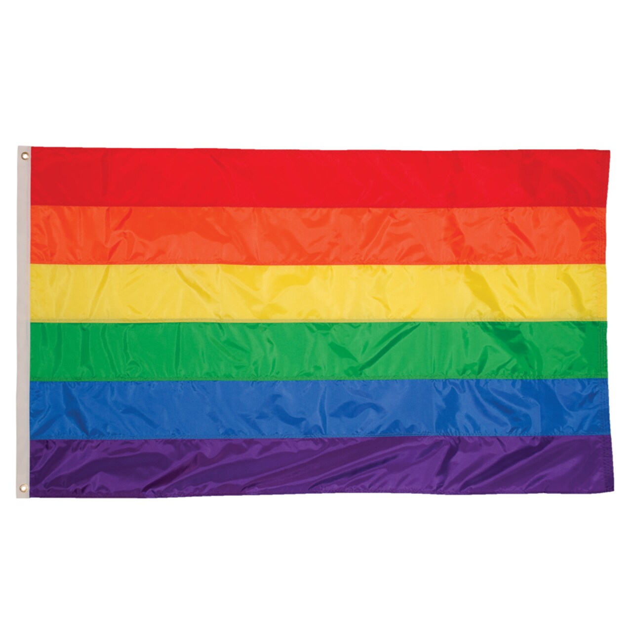 In the Breeze 3 Foot by 5 Foot Rainbow Flag - Rainbow Grommet Flag with Sewn Stripes